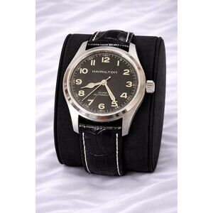 Hamilton Khaki Field Men's Black Watch with Leather Band - H70605731